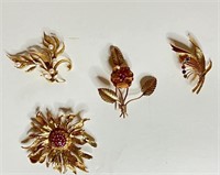 Four Gold Brooches
