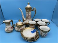 Vintage Hand Painted Porcelain Chocolate Set