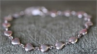Sterling Silver Heart-link Bracelet
