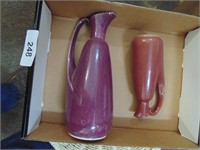 (2) Stoneware Vases (Large is Marked Japan)