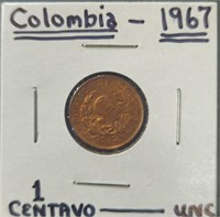 Uncirculated 1967 Colombian coin