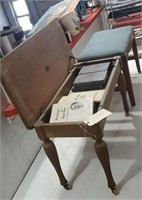 2 piano stool benches + old books some SIGNED.