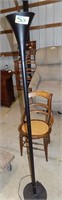 FLOOR LAMP AND CANE BOTTOM CHAIR
