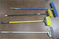 4 Assorted Brooms in good condition