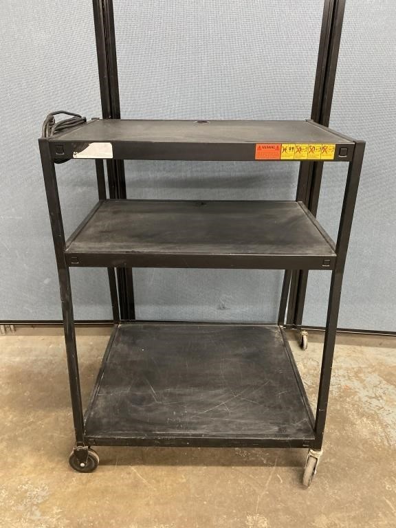 3 Shelf Metal AV Cart 32.5"x27.5”x43.5”