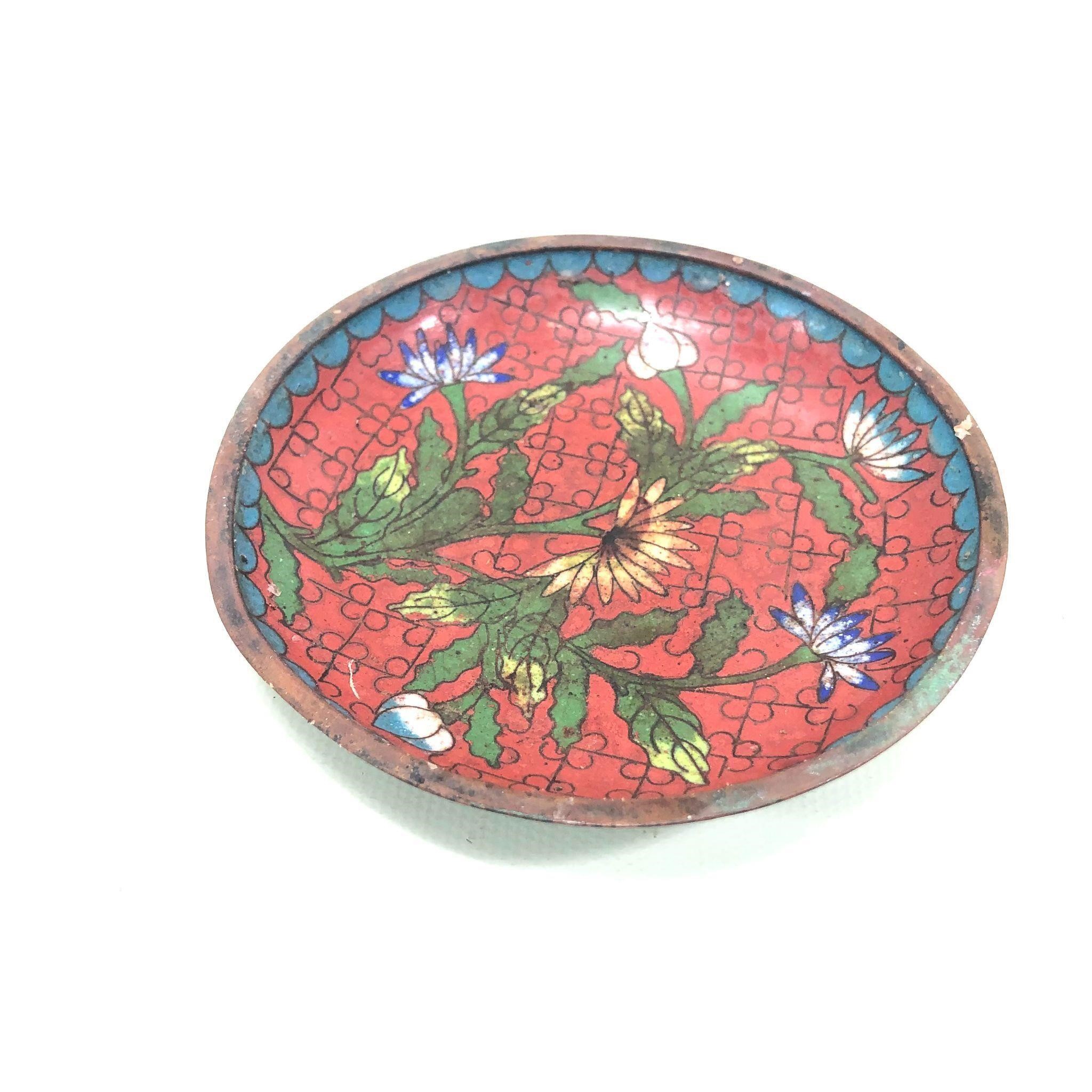 Vintage Chinese  Cloisonne 3" Ashtray