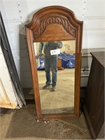 Wood frame glass mirror