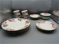 Hand-painted cameo floral ceramic tableware!