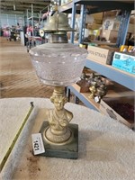 Vintage Victorian Lady Bust Kerosene Lamp