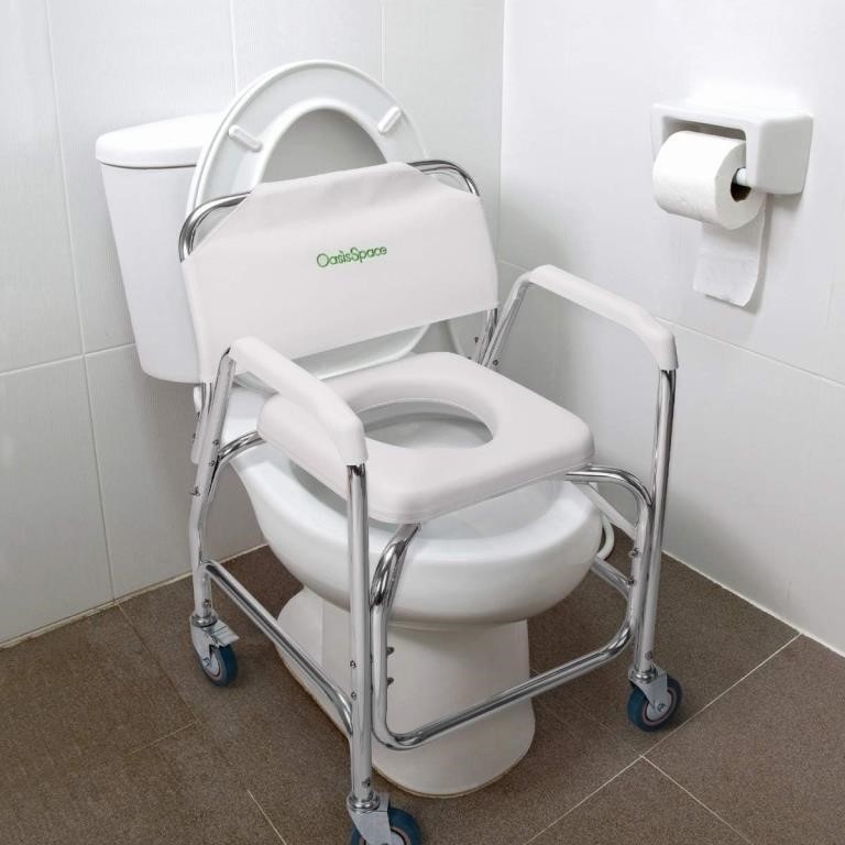 OasisSpace Shower Chair  400 lb  Rolling