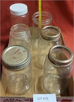 FLAT BOX OF MOSTLY CANNING JARS