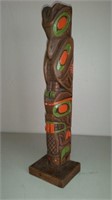 Carved Totem Pole Signed Kiana