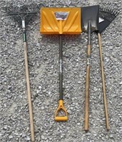 Snow Shovel, Square Shovel & Leaf Rakes