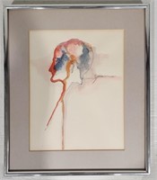 Signed and Framed Sonia Risolia Watercolor Etching