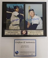 Signed and Framed DIMaggio/Mantle Picture w/COA
