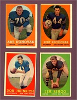1958 TOPPS FOOTBALL - LOT OF 8 CARDS - VERY NICE!