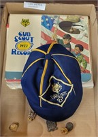 FLAT OF CUB SCOUT COLLECTIBLES & MISC. PINS