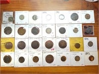 Collection of 28 antique coins from the 1800's in