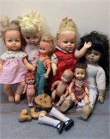 Vintage Doll Lot Incl Celluloid Baby Retro