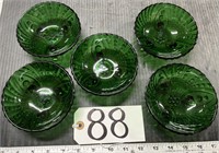 4.5 in. Green Glass Bowls