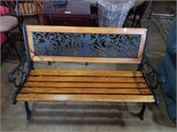 Wood iron bench. 50x26x32.