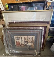 8 ASSORTED FRAMES AND PRINTS