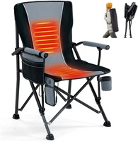 Heated Camping Chair  Heavy Duty  Gray
