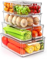 8 Pack Fridge Organizer with Egg Holder