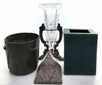 (4pc) Ceramic & Crystal Vases