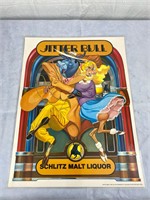 1982 JITTER BULL SCHLITZ Malt Liquor Poster