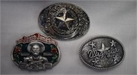 Three Belt Buckles - Lone Star, Jesse James &