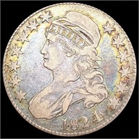 1824/4 Capped Bust Half Dollar LIGHTLY CIRCULATED