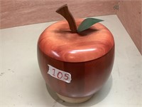 Dyed Red Poplar Apple Shape Bowl with Lid