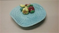 Vintage Fruit Basket Dish Japan 9x8"