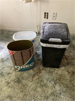 Assorted trash cans