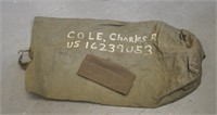 Vintage Military duffle bag, cap