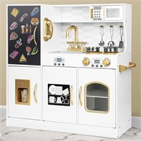 N8190  COCLUB Kids Wooden Play Kitchen Set, White