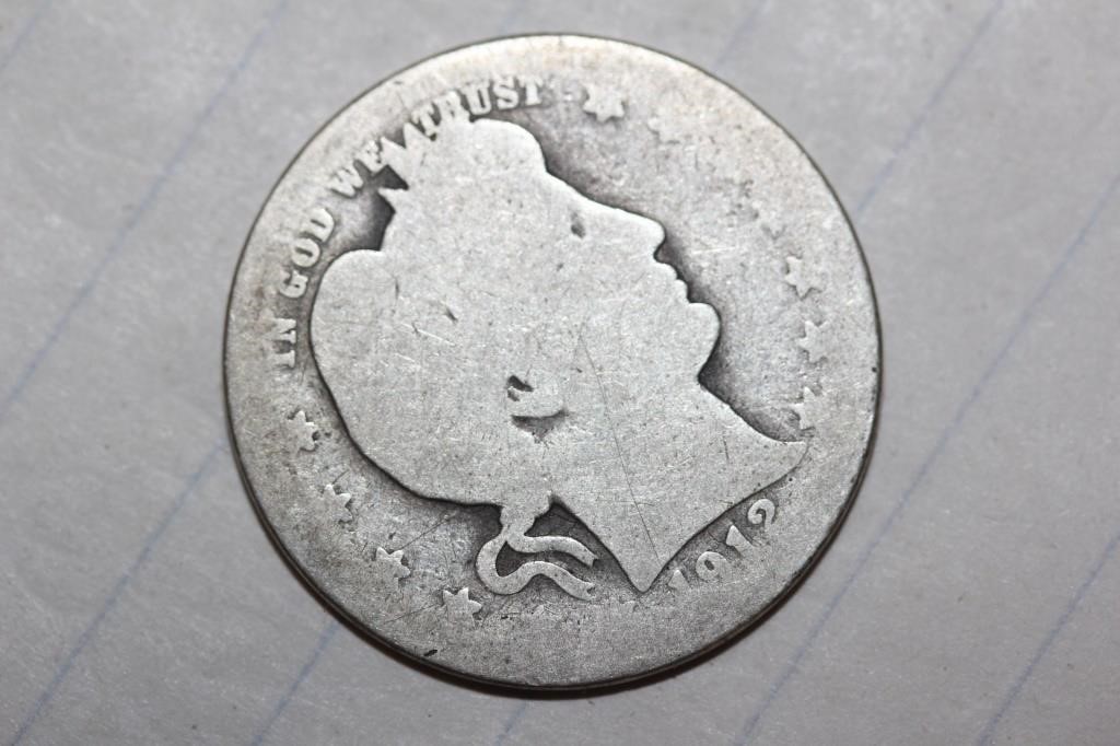 1912 Barber Silver Quarter