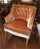 Upholstered Peach Club Chair