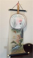 Asian Inspired Wall Scroll & 2 Fans