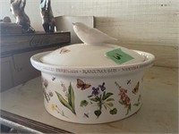 Magnolia Covered Dish WIth Bird Handle