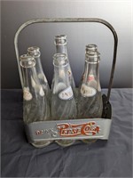 Pepsi Cola, 2 Dot Metal Tray Carrier with Bottles