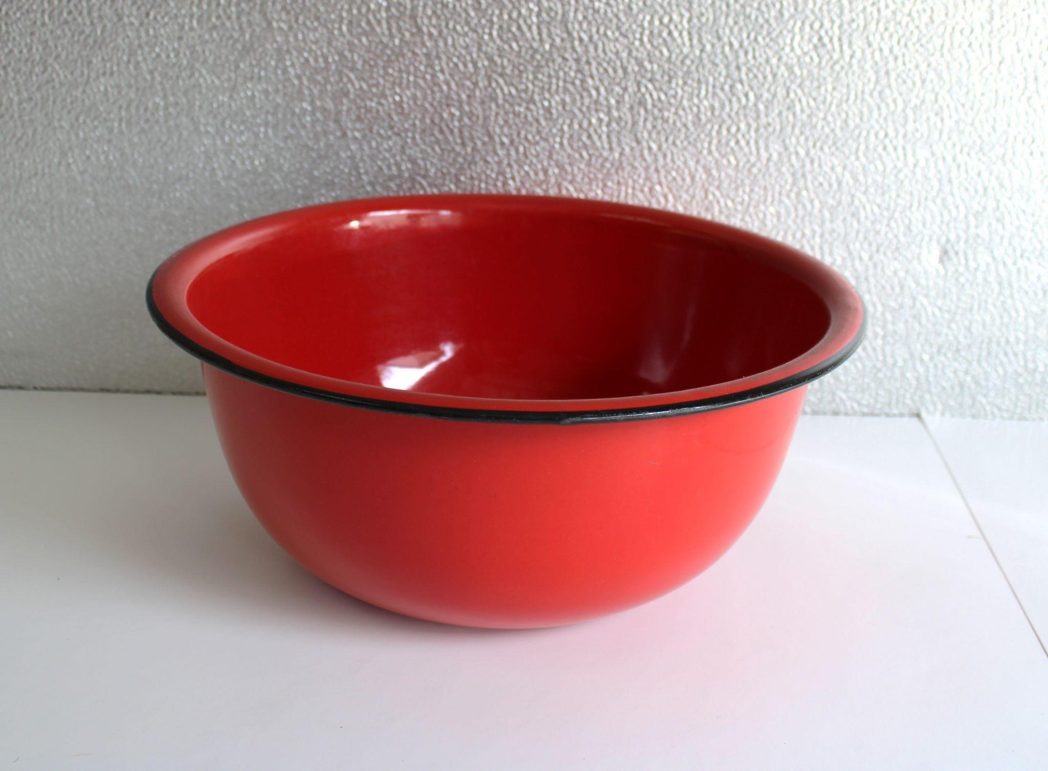 Vintage Enamelware Red Bowl
