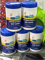 Lot of 5 cleans antibacterial wet wipes brand new