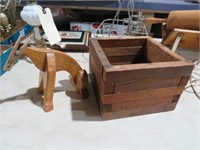 UNIQUE HANDMADE WOOD BOX AND HORSE