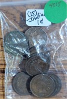 APPROX. 15 MIXED DATE INDIAN HEAD CENTS