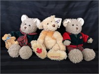 3x pre-owned teddy bears, Canada bear.