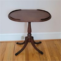 Oval Wooden Side Table 24"L 16¼"W 28"T