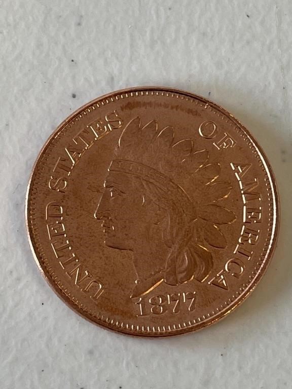 1877 Indian Cent 1 oz. Copper Round