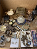 Assorted Costume Jewelry, Perfume Bottles and